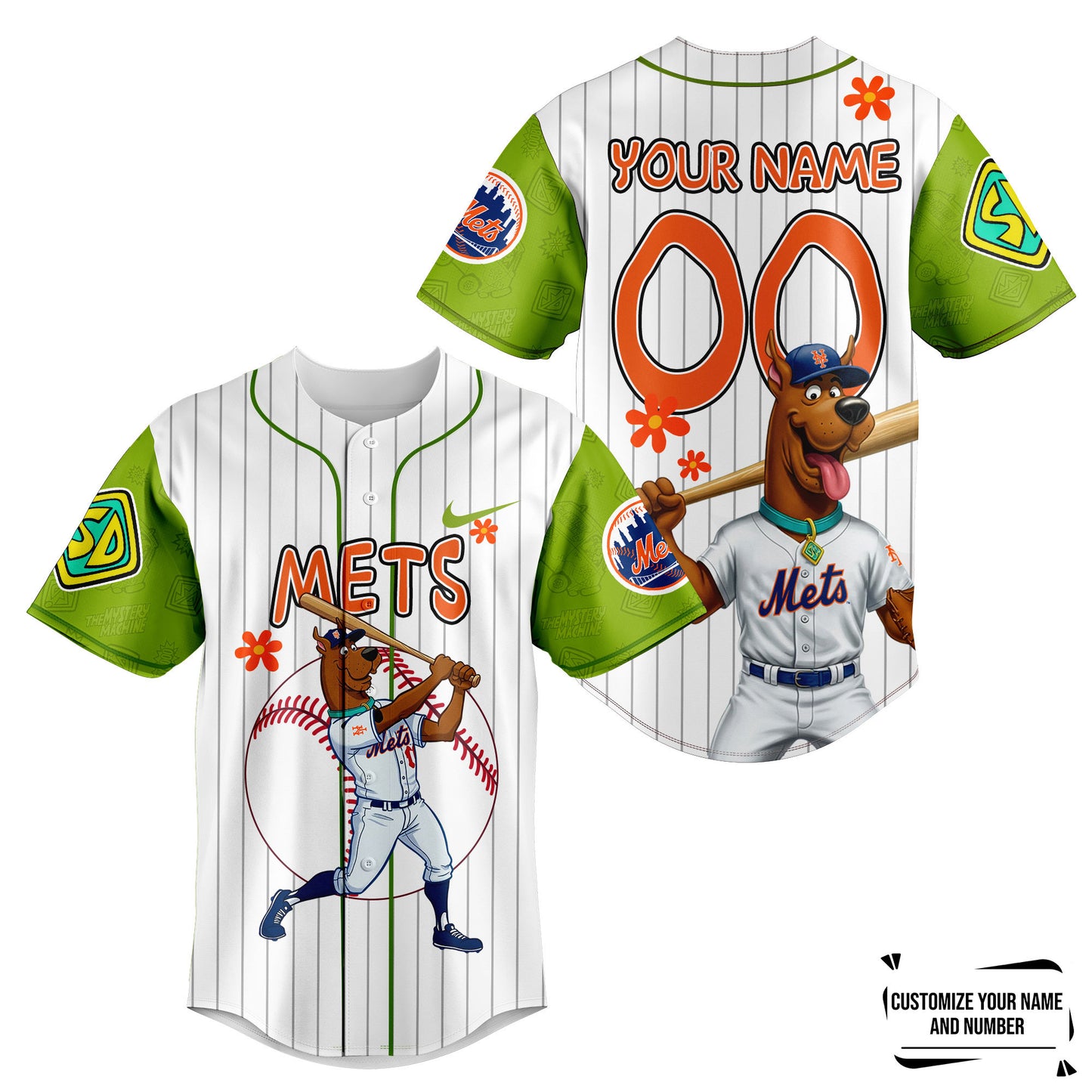Comfimerch New York Mets MLB x Scooby Doo Personalized Baseball Jersey For Fan - Comfimerch