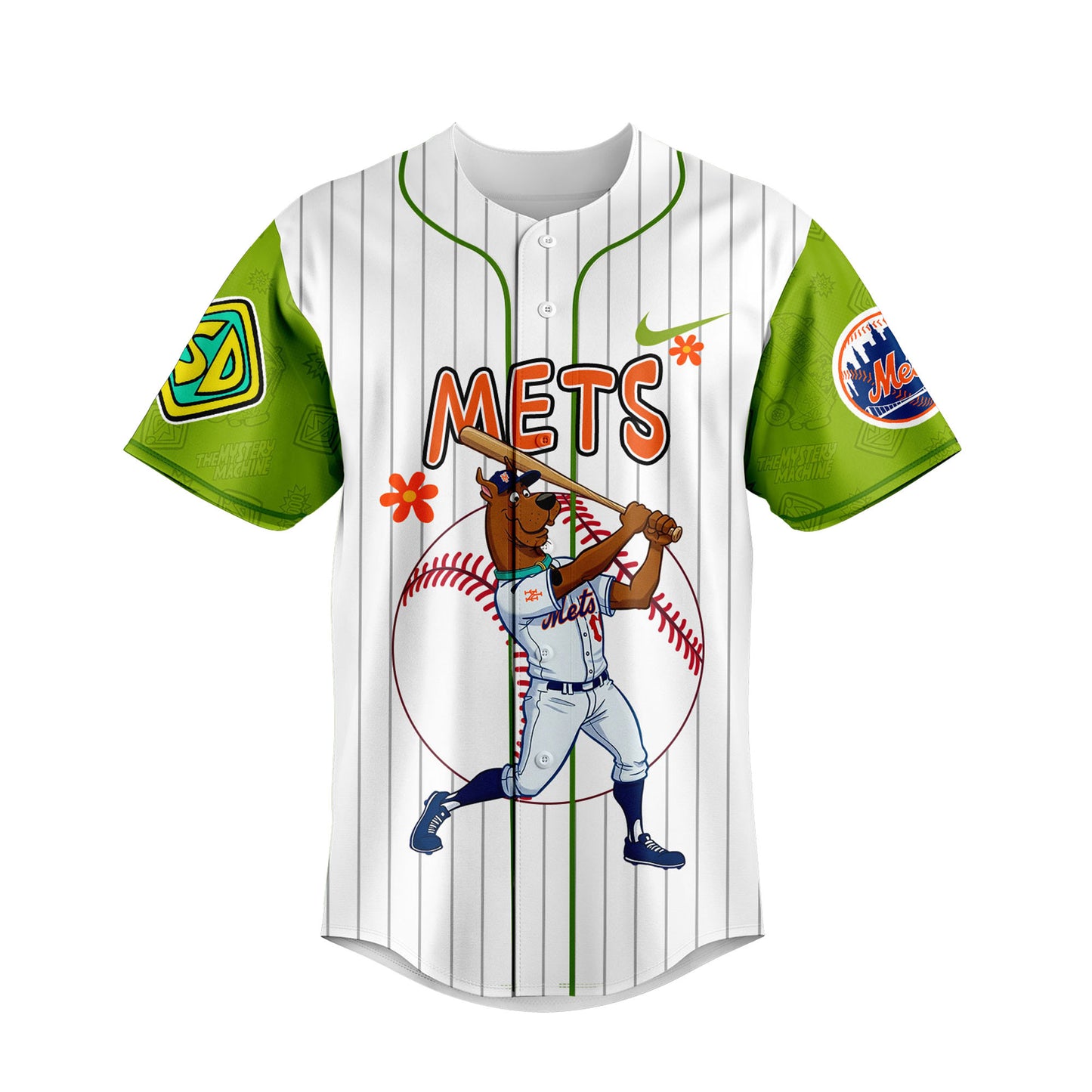Comfimerch New York Mets MLB x Scooby Doo Personalized Baseball Jersey For Fan - Comfimerch